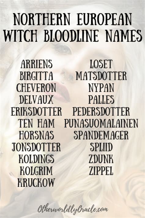 French Witch Bloodline Names: Symbols of Divine Origin